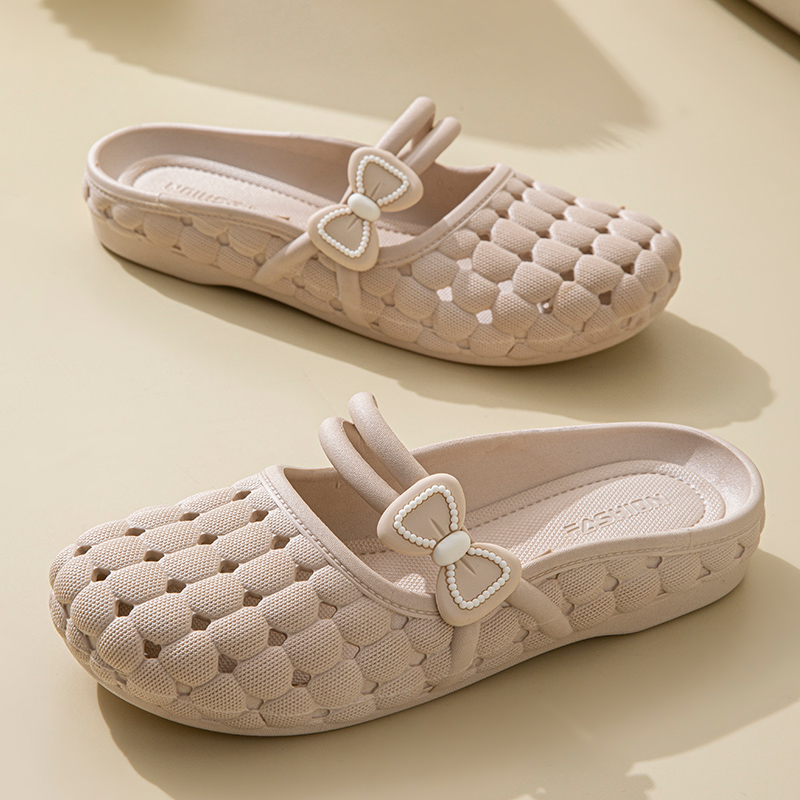【季末清仓捡漏】蝴蝶结包头拖鞋2025洞洞鞋百搭软底透气凉拖鞋2586