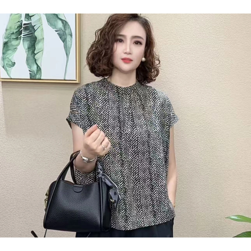 2025新款时尚洋气百搭减龄圆领气质短袖设计感女T恤#2300