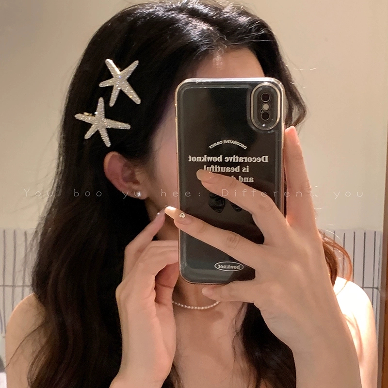 精致海星发夹女款独特侧边刘海一字夹海边配饰高级氛围感星星发饰