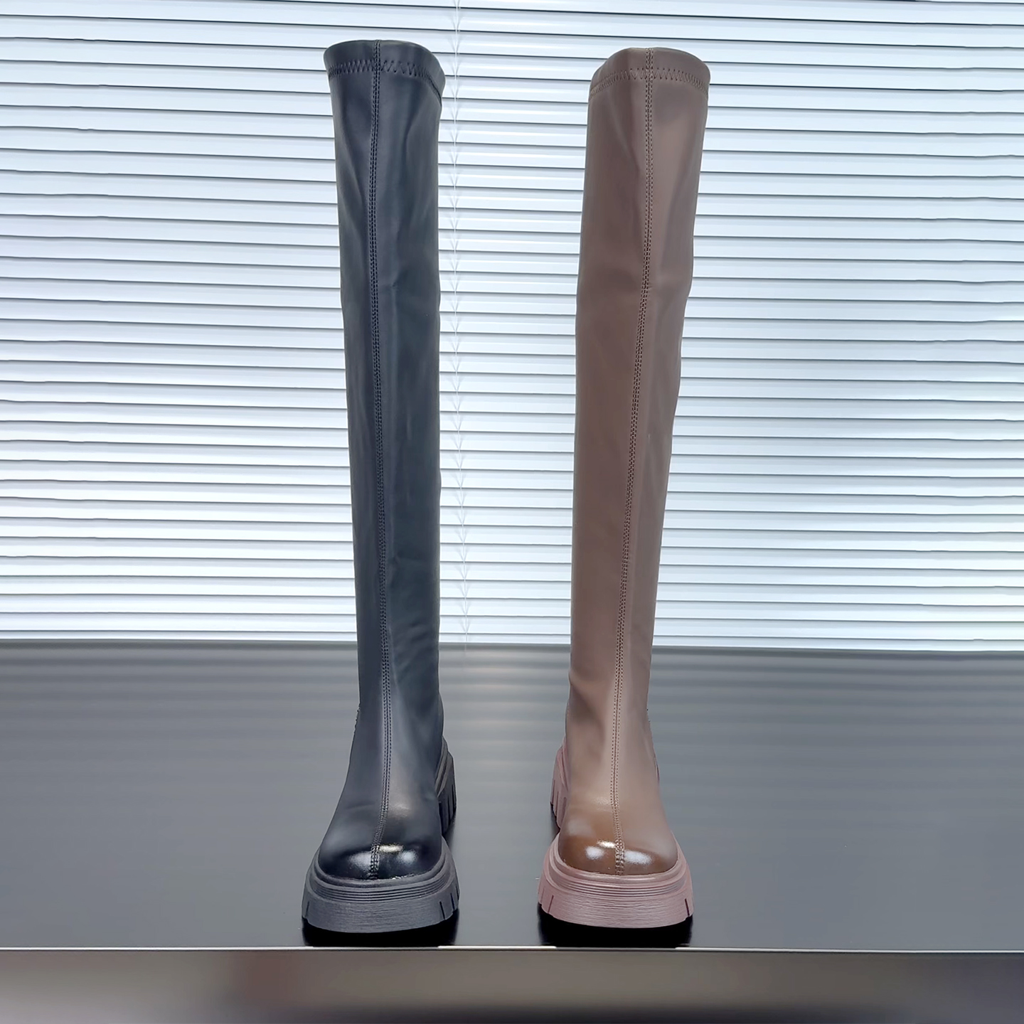 厚底骑士靴英伦风女过膝高筒靴子秋冬季爆款2025年瘦瘦靴增高靴子