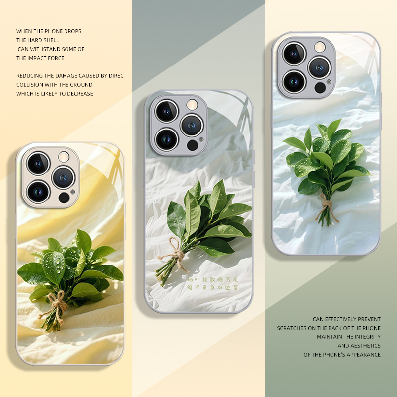 去晦气柚子叶适用苹果17promax手机壳iphone16pro玻璃15plus好运1