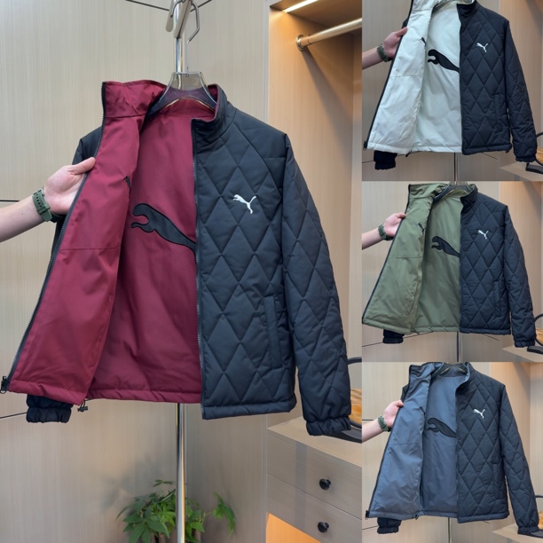 【双面服】秋冬新款刺绣扎格设计百搭休闲薄棉棉衣8125