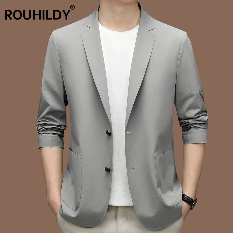 冰丝薄款防晒西服外套男春夏单西上衣2026新款休闲高端免烫小西装