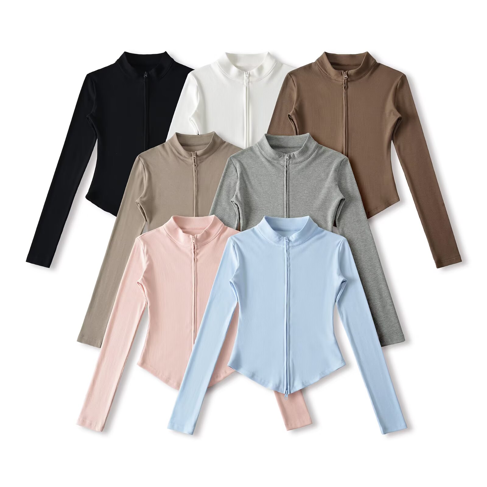 7663 立领拉链外套