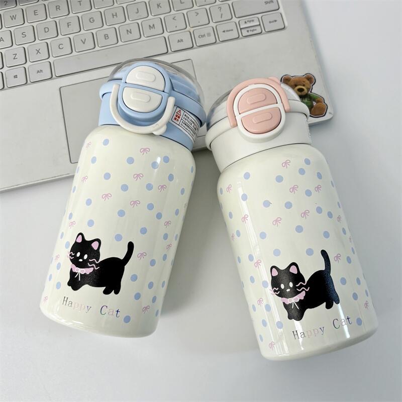 可爱猫猫大容量2024新款女生高颜值ins便携式双饮316不锈钢保温杯