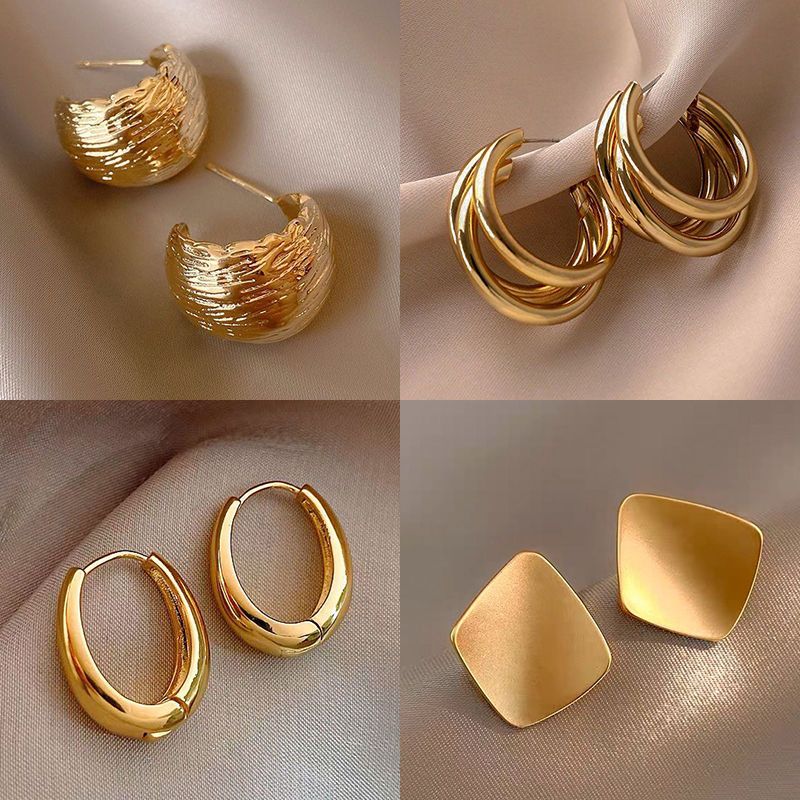 心怡欧美夸张金属高级感耳环大气轻奢耳环女酷酷风个性耳圈复古