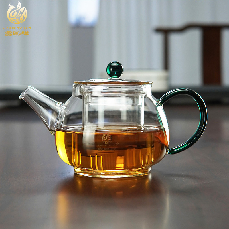 鑫凤祥加厚玻璃泡茶壶中式泡茶壶透明家用茶具茶器茶水分离花茶壶