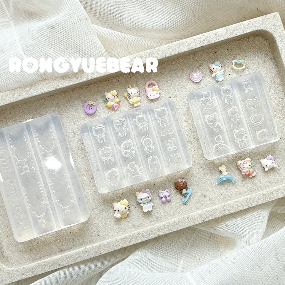 榕悦熊RONGYUEBEAR美甲立体硅胶kitty模具可爱卡通形象滴胶免洗