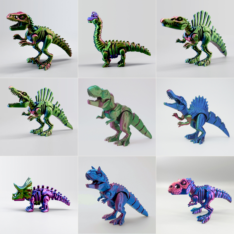 大号恐龙玩具3d打印霸王龙玩具关节可动恐龙化石3d打印恐龙玩具