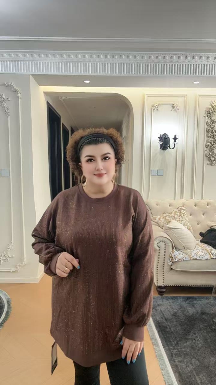 长款长袖秋季纯色圆领网红宽松型慵懒风衬衫