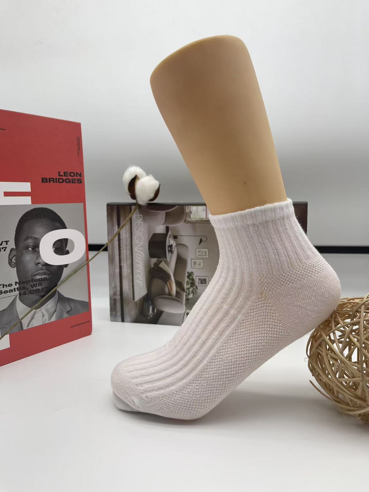 双针袜子男短袜白色男袜浅口吸汗透气商务纯色低帮船袜（10双装）