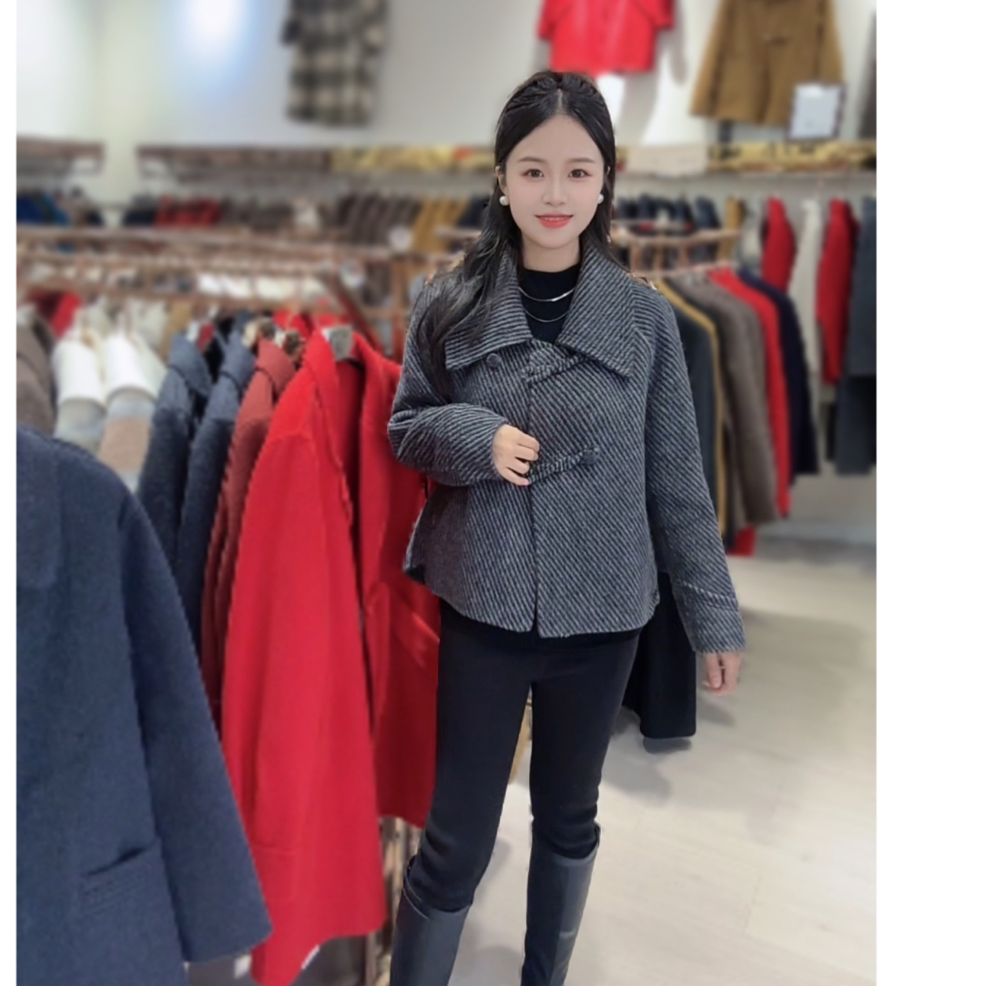 短款双面大衣洋气女士时尚外套百搭休闲潮流