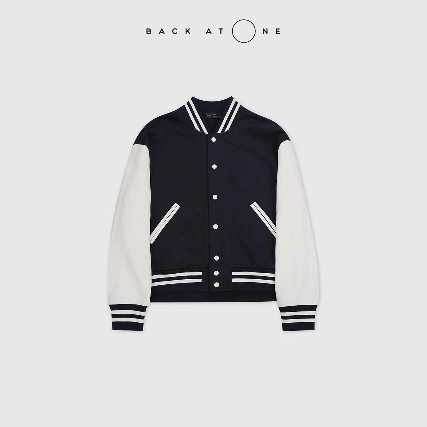 BACKATONE“隽永魅力”拉夫*撞色拼接棒球夹克外套 BFF-1BC588K-K