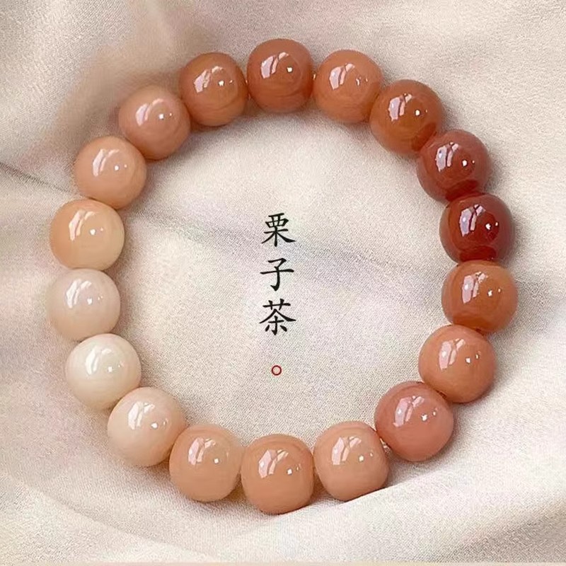 菩提根手串女绕指柔文玩菩提子珠学生盘玩渐变手串文玩