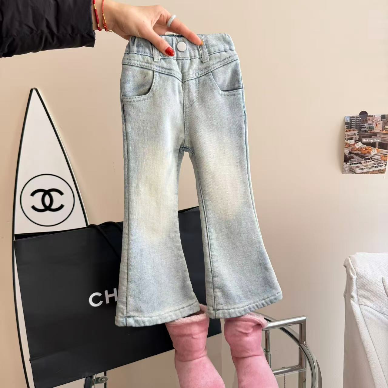 X.M温柔“韩剧女主”喇叭裤！女童加绒高弹力