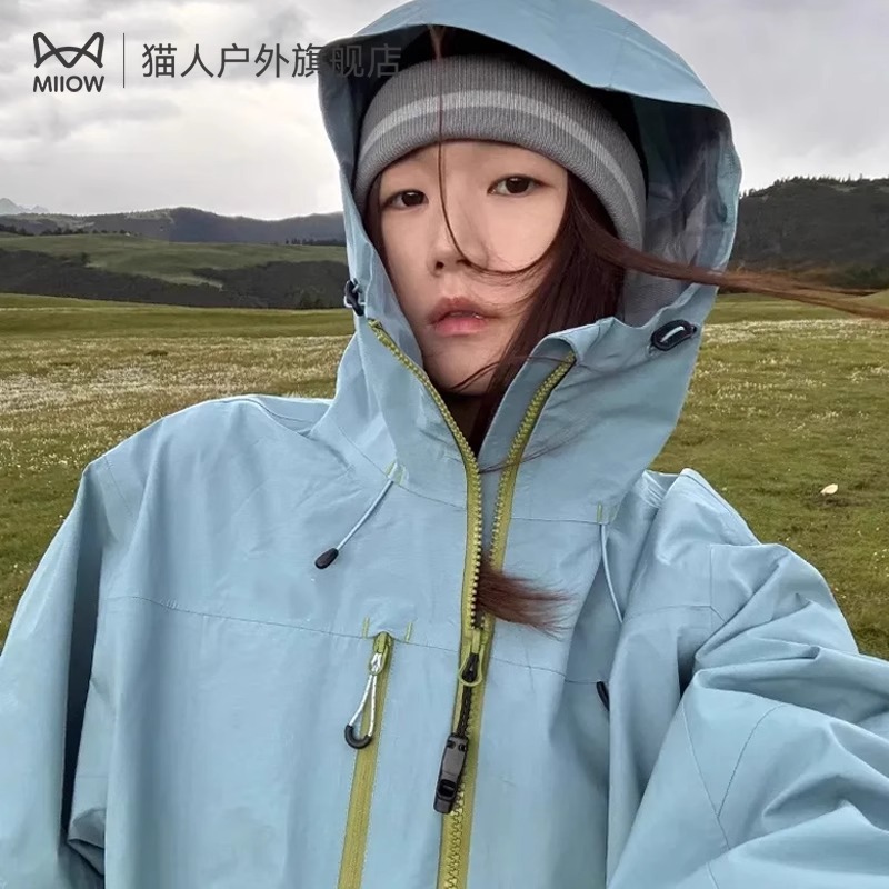 猫人三合一冲锋软壳衣女款秋冬新款春秋季户外骑行防风防水登山服