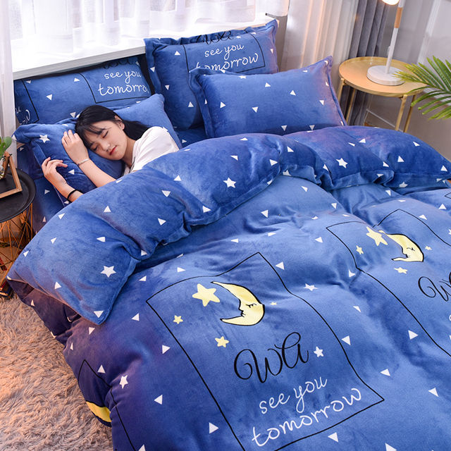 珊瑚绒被套单件双面绒加绒学生宿舍单人冬天法兰绒被罩双人1.5米