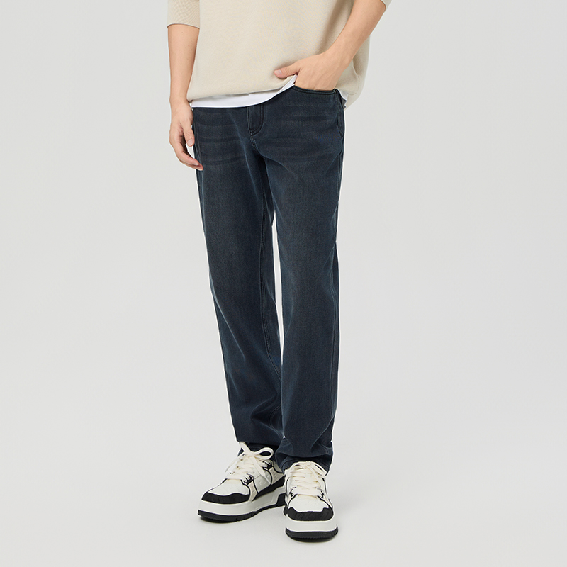 BERBOS浪子裤装秋季新款时尚牛仔裤男松弛感简约长裤设计感宽松