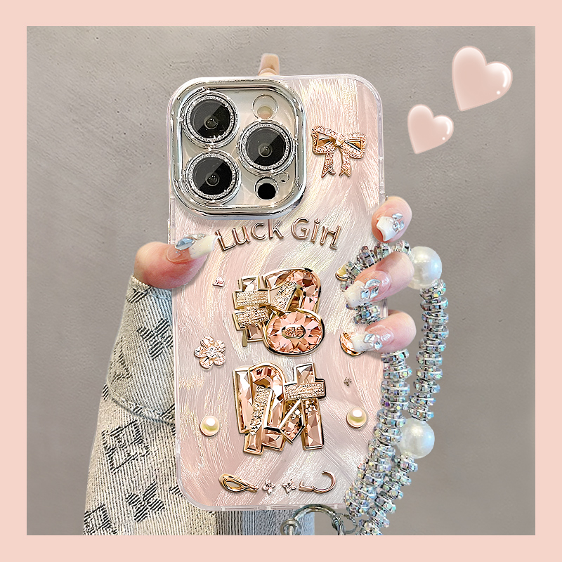 招财适用于苹果15华为vivo/oppo小米iPhone16pro精孔羽纱纹手机壳