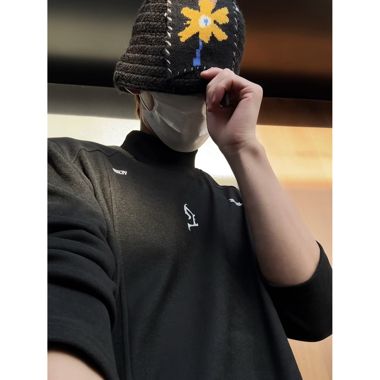 字母印花半高领德绒打底衫男款秋冬美式高街cleanfit长袖T恤上衣