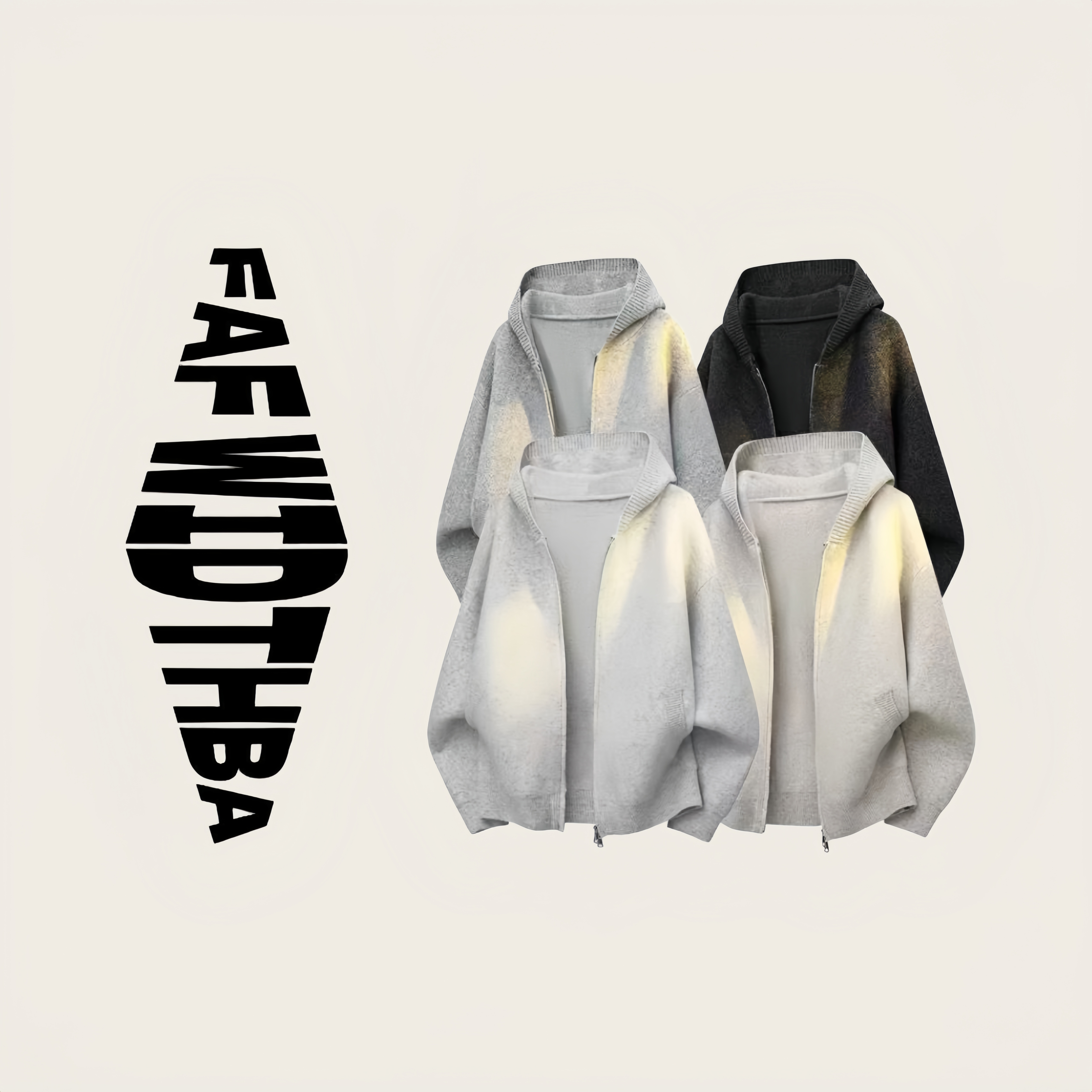 MY629 秋冬季连帽针织毛衣男慵懒风宽松潮流毛衣外套