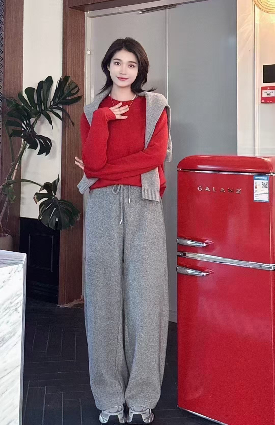 俪妍【LIVELY·YAN】24冬季新款秋冬直筒裤17971阔腿裤宽松显瘦秋季