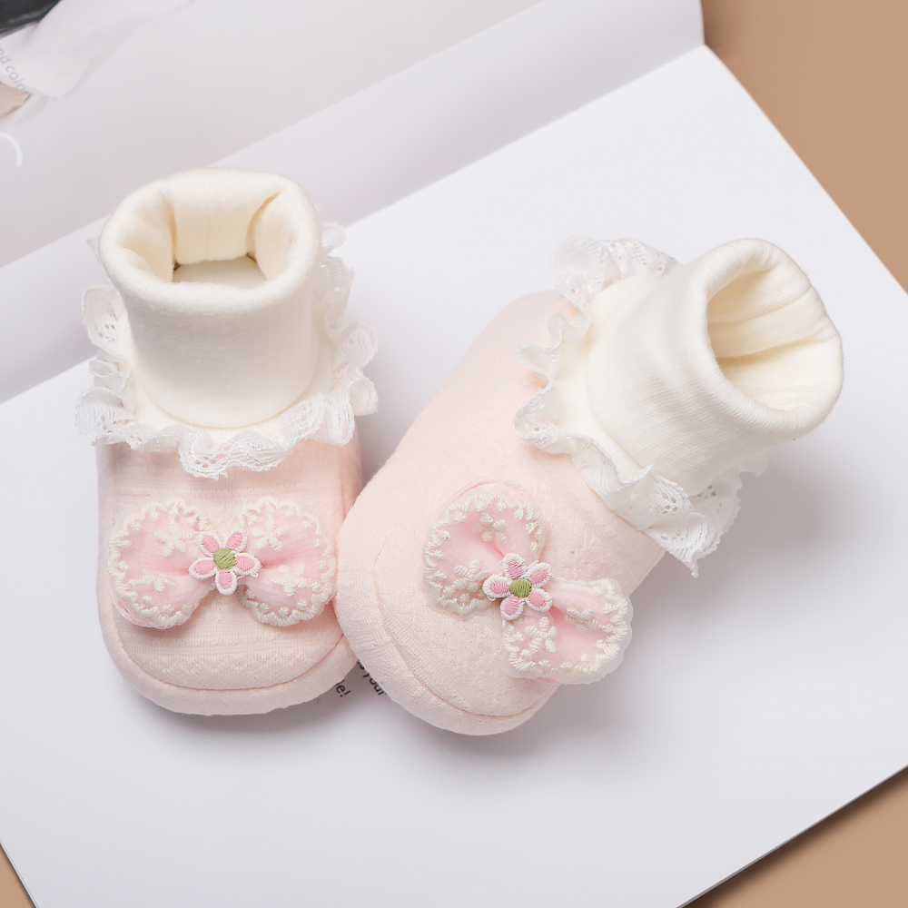 秋冬0-6-12个月婴儿鞋软底防滑女宝宝鞋防掉新生儿袜鞋步前鞋保暖