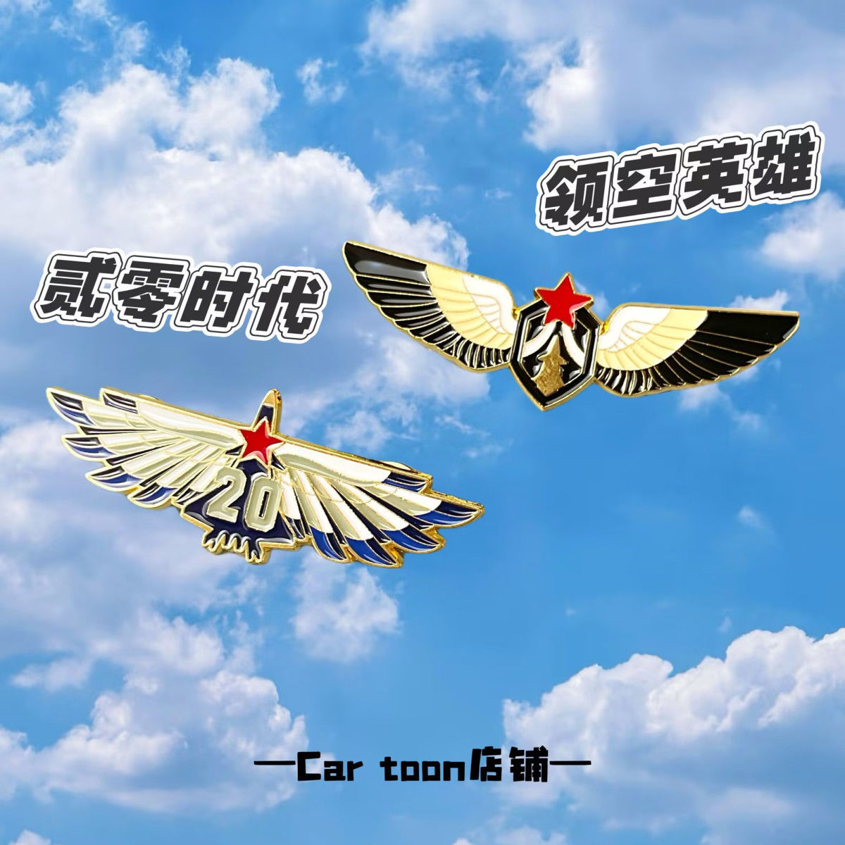 合金胸针 歼20战斗机领空英雄徽章钢铁之翼纪念军迷服装胸针酷炫