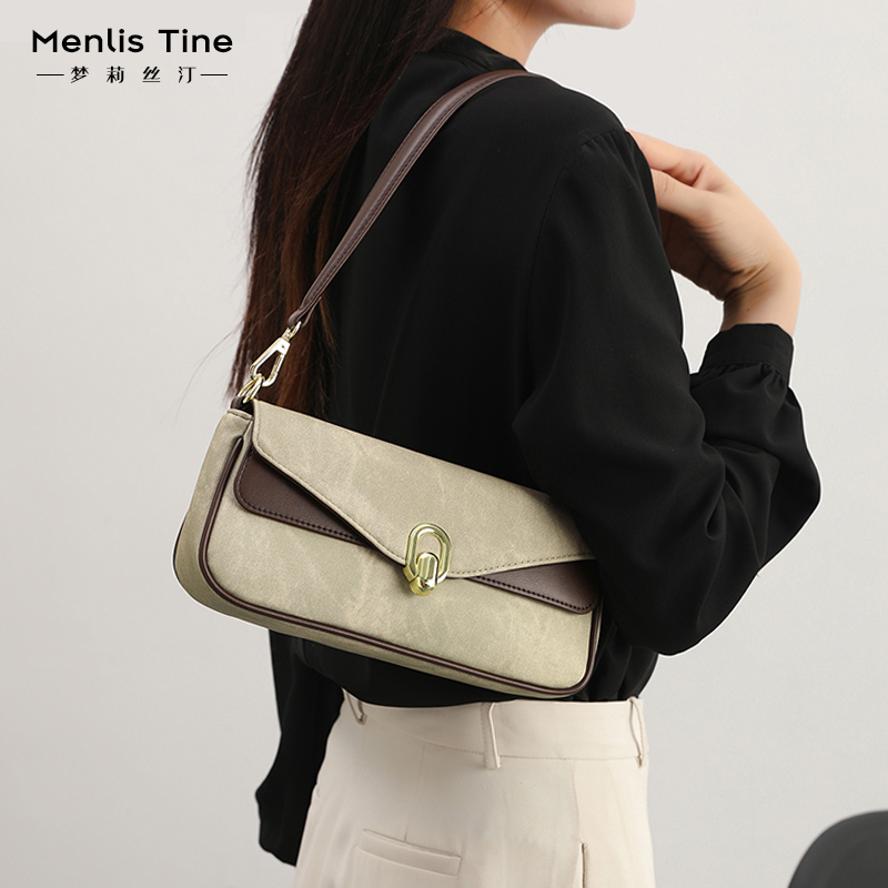 小众设计感法棍腋下包包女2025新款高级感时尚撞色单肩斜挎通勤包