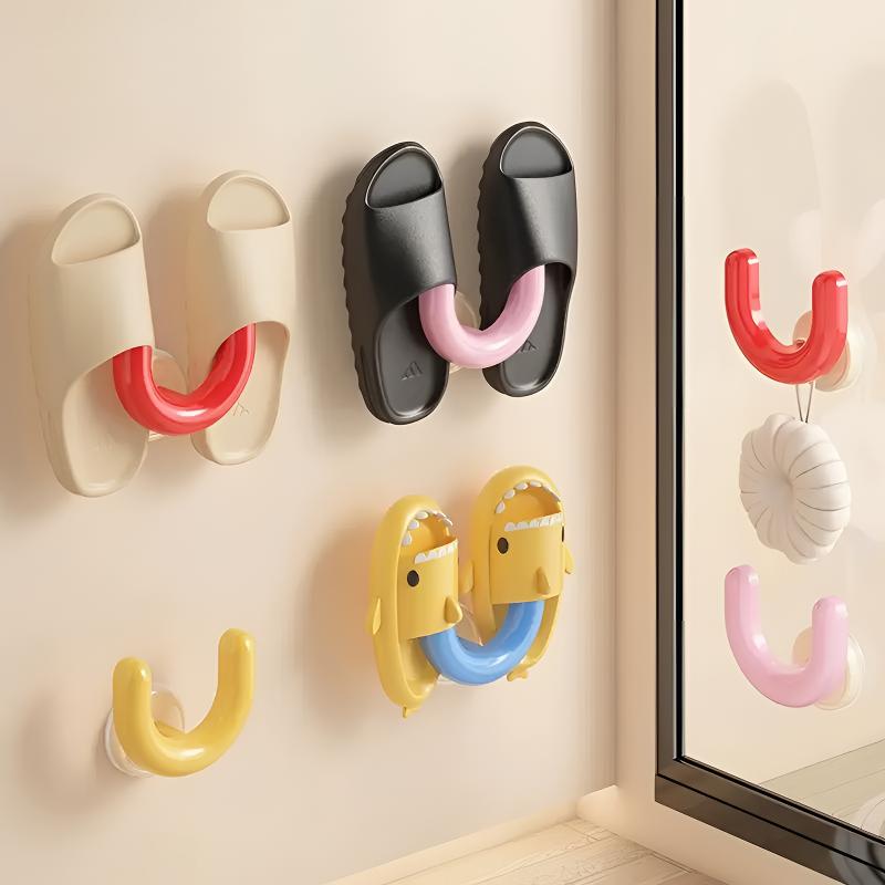 浴室拖鞋架置物架壁挂式免打孔卫生间瓷砖挂鞋子沥水拖鞋挂钩收纳