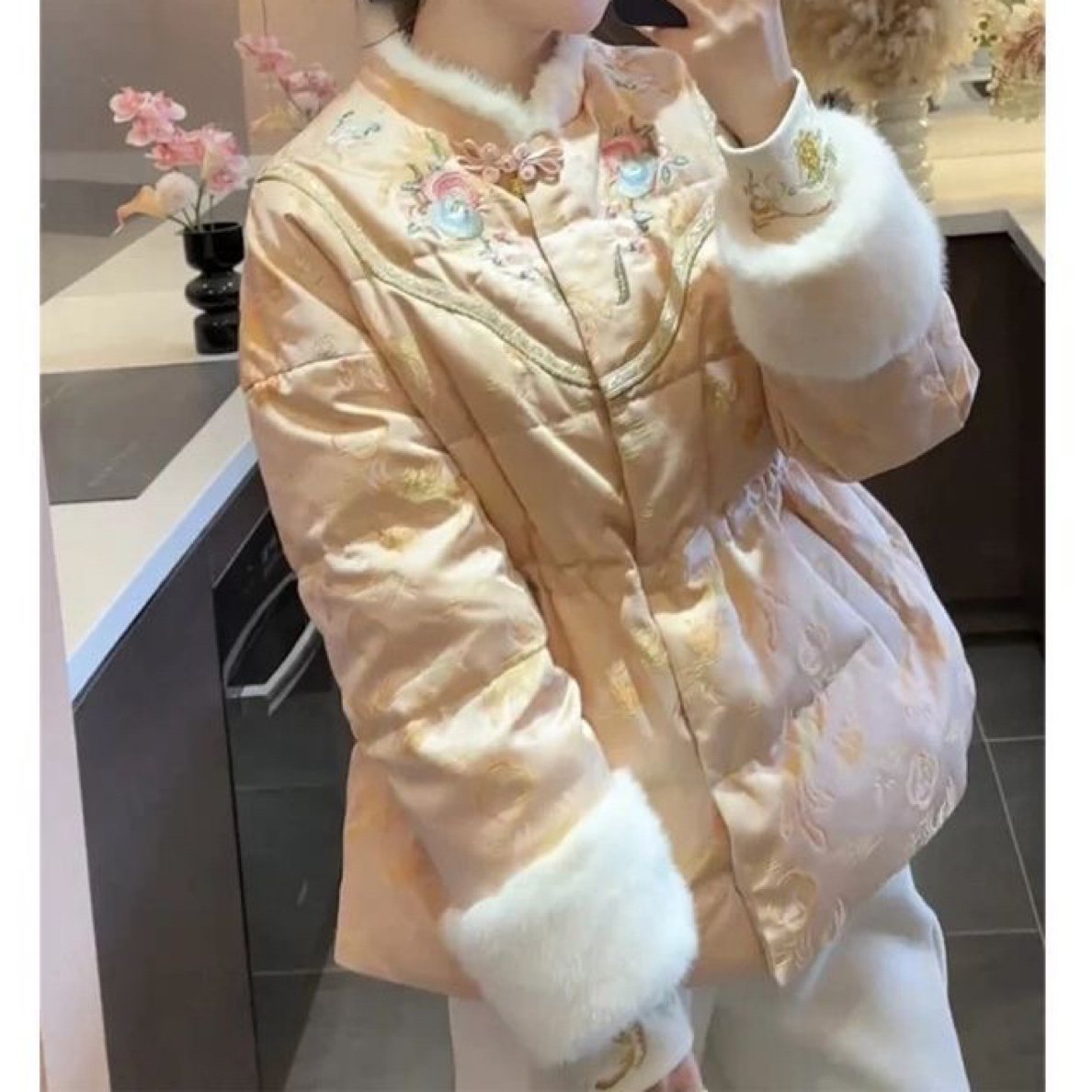 新中式棉服女国风收腰加厚棉衣气质女装