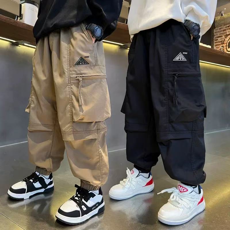 （弹力）2025男童工装裤中大童男孩裤子秋装新款春秋儿童宽松潮休闲