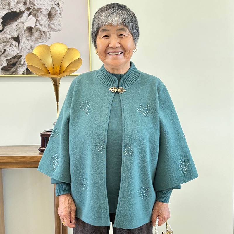 妈妈装针织衫女2025年秋冬新款中老年装休闲奶奶装洋气毛衣两件套