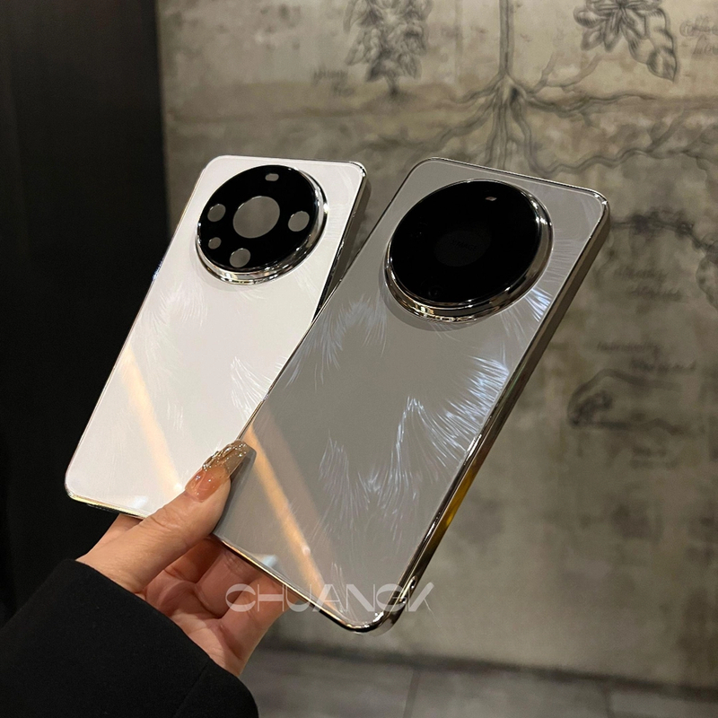 适用华为Mate70玻璃流光羽纱Mate60/70pro+电镀框镜头全包手机壳