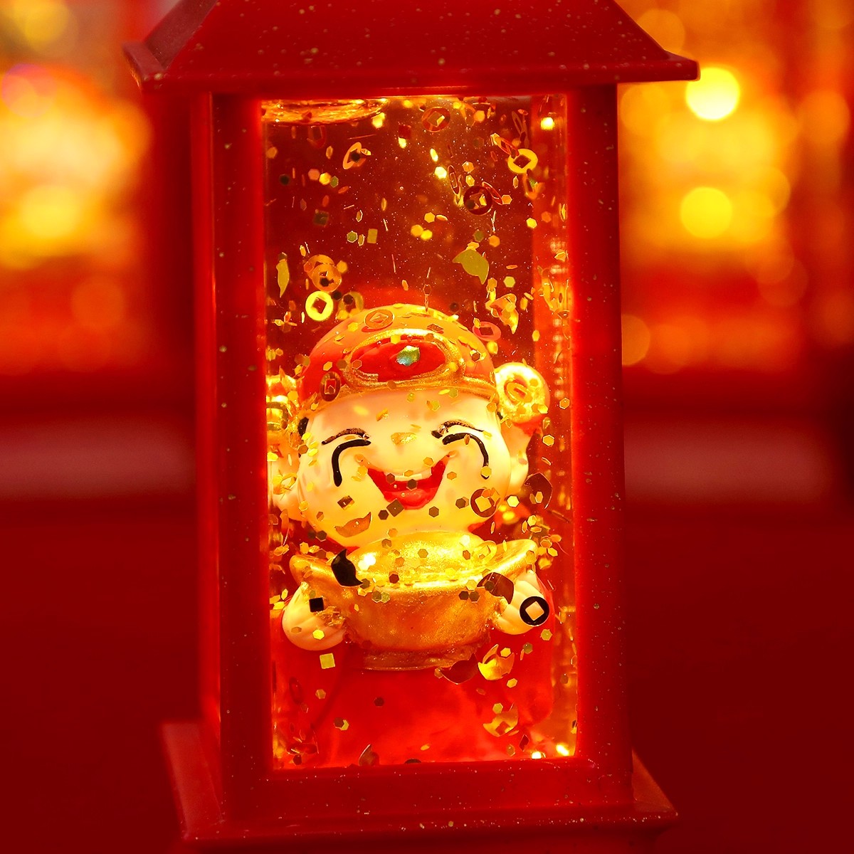 【皮卡】财神复古电话亭小夜灯会发光创意新年送礼物驾车个人用品