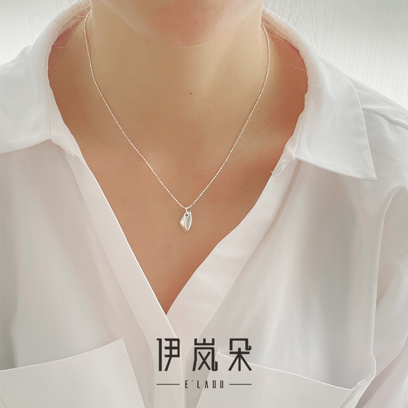 坠链均925银 伊岚朵【设计师】方块项链｜胖mm大码粗脖子加长小米链