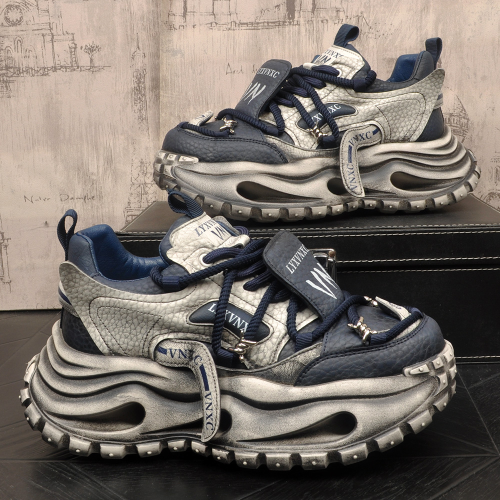 青春潮流男士时尚百搭休闲鞋厚底内增高老爹鞋网红轻奢潮流运动鞋