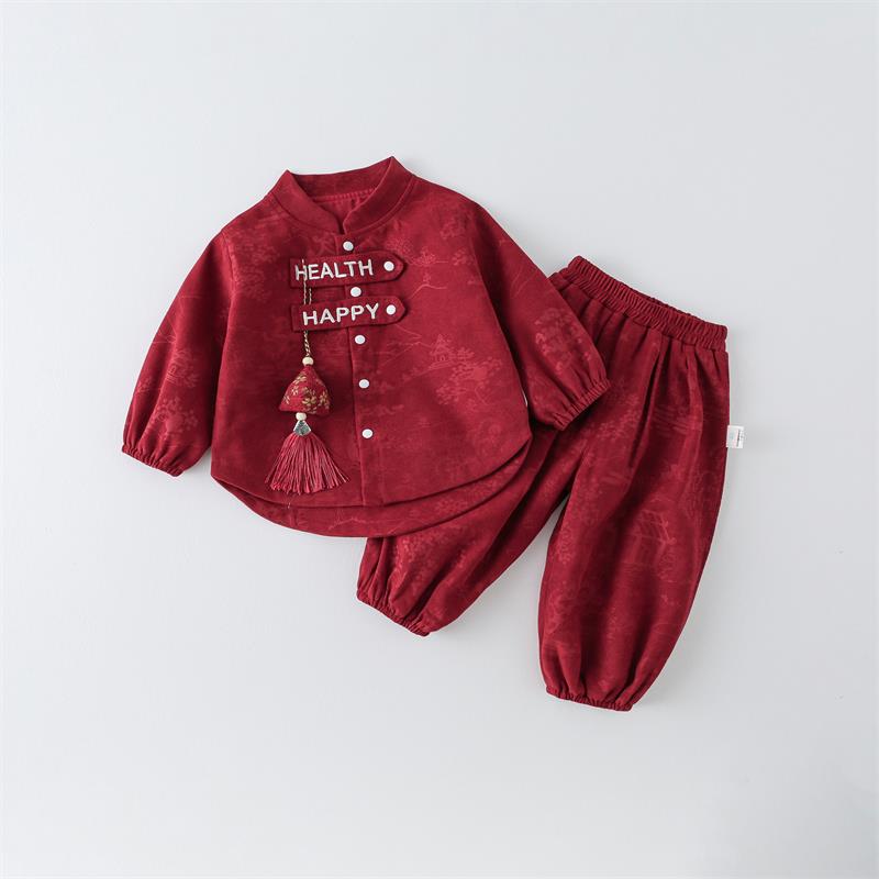 红路皇2婴儿童装秋装分体汉服套装3幼儿宝宝衣服1一4岁小童两件套