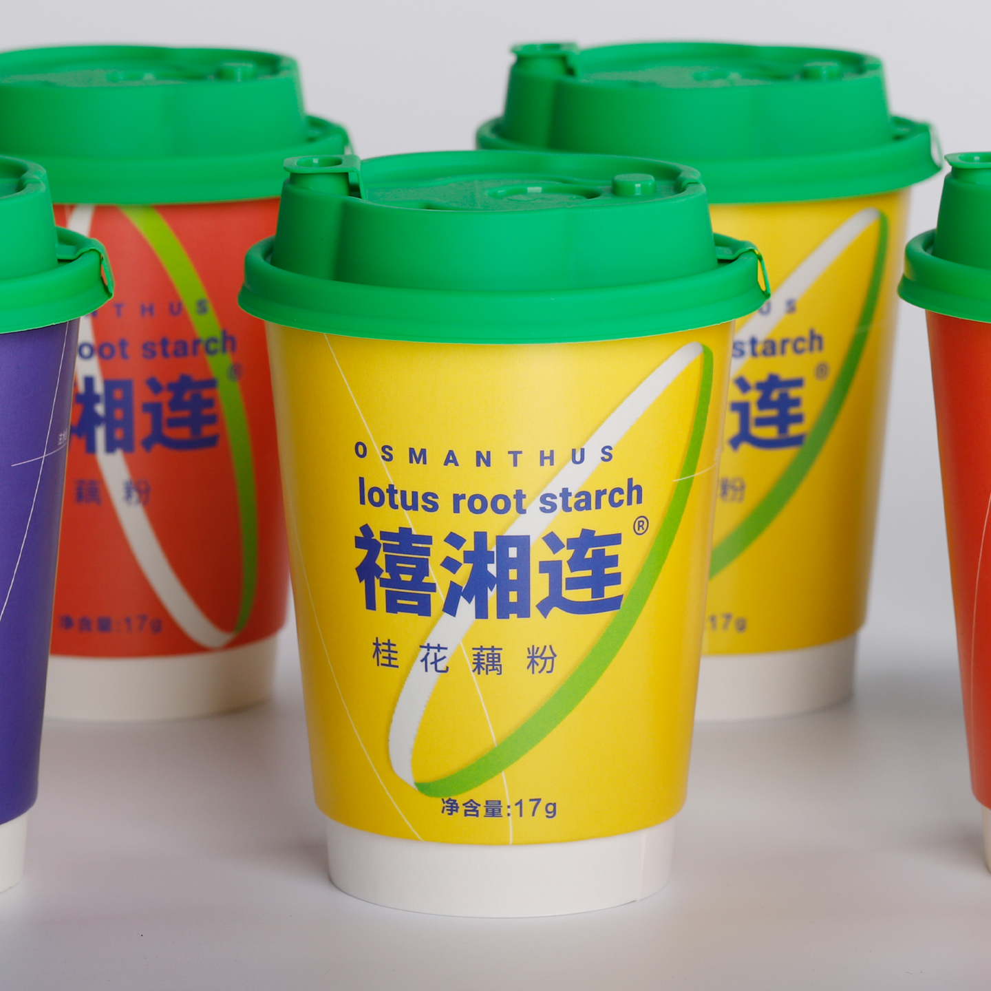 [岳阳禧湘莲家]藕粉杯装健康营养桂花和红枣口味藕粉早餐代餐6杯