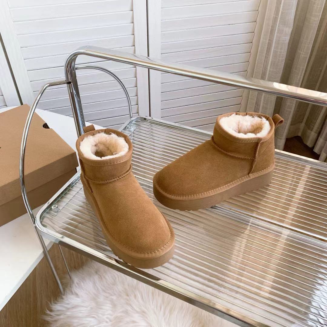 河南桑坡村直邮冬季保暖薄底厚底周冬雨男女款短筒舒适百搭雪地靴