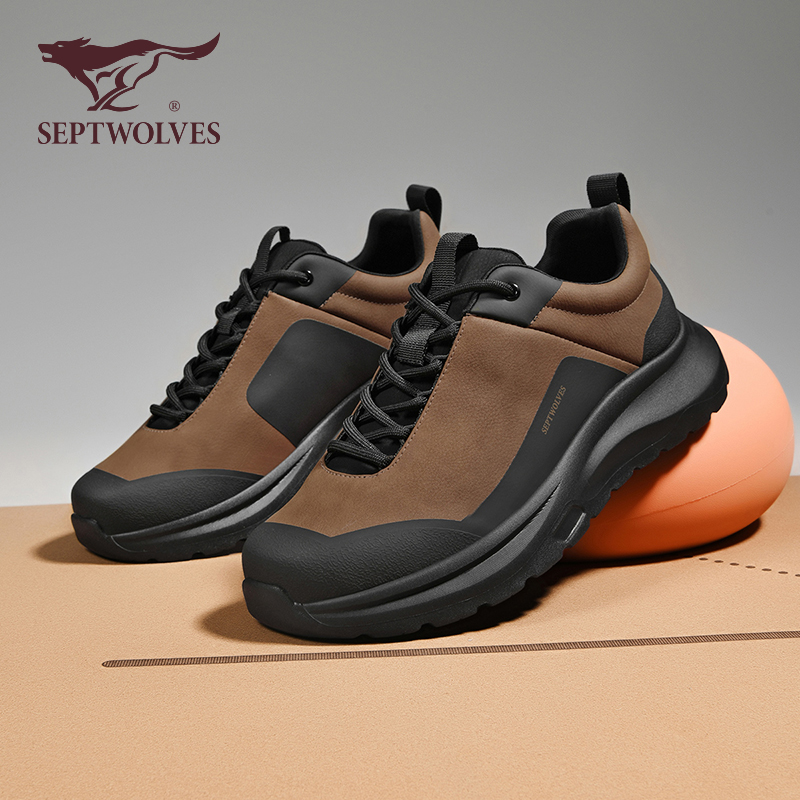七匹狼正品男鞋2025秋季新款耐磨防滑户外徒步鞋男厚底登山运动鞋