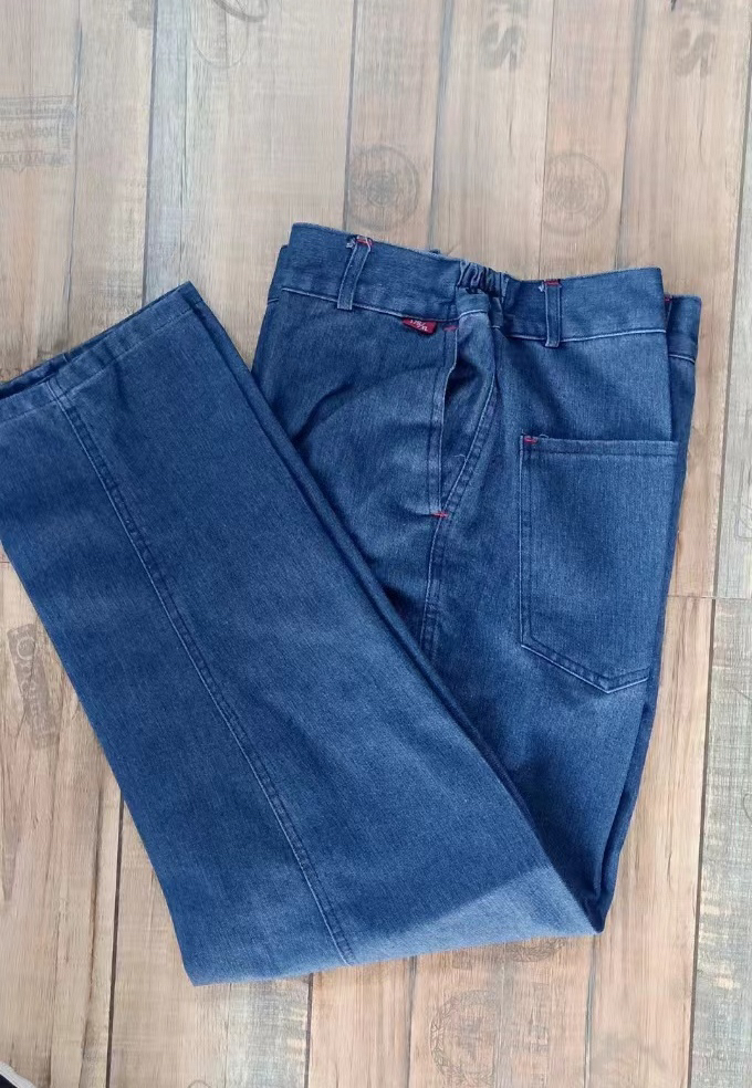 春秋加厚中高腰牛仔工装裤宽松版耐磨防烫劳保电焊汽修工作服裤子