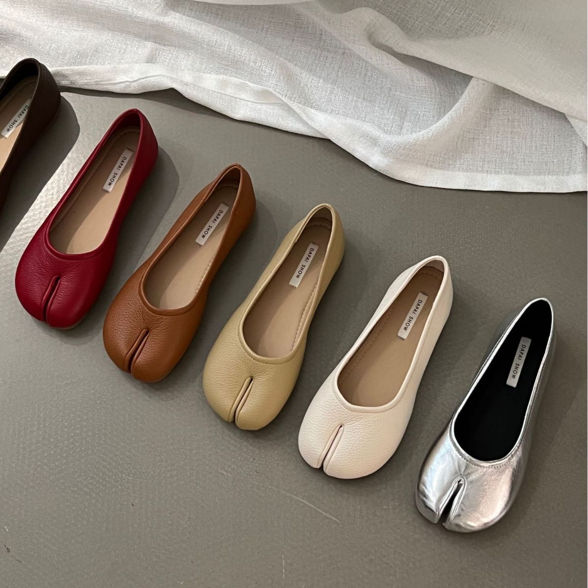 【明星同款】软底豆豆鞋2025年新款夏季浅口一蹬分趾猪蹄鞋趾马蹄底