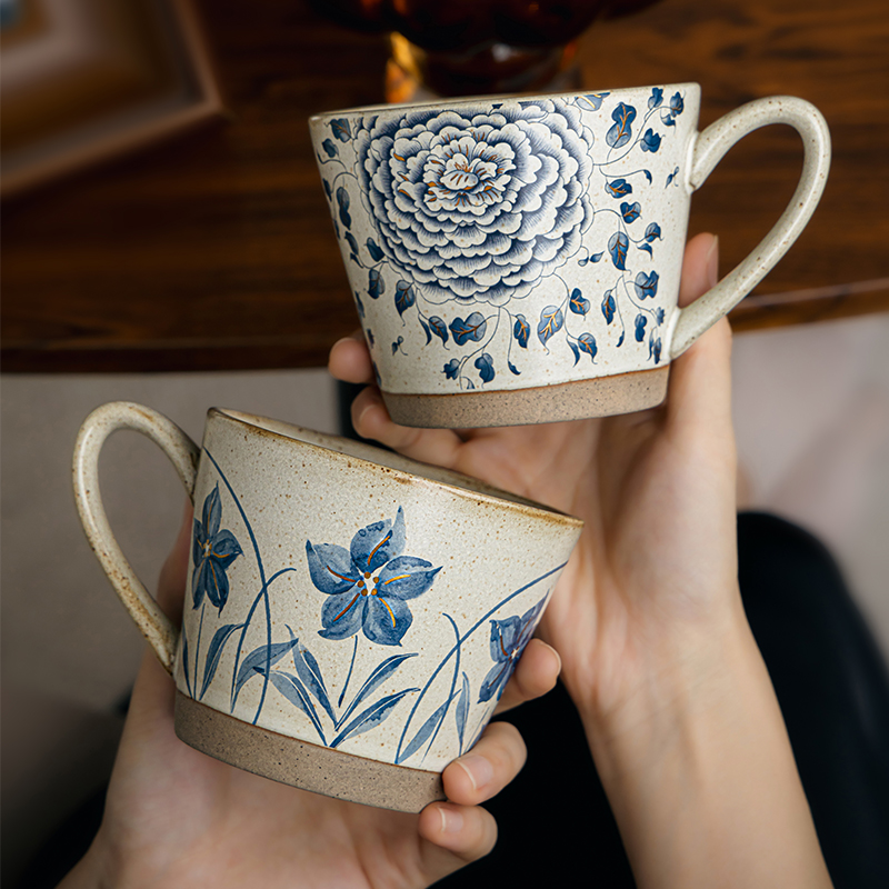 小悠家 文艺复古高颜值马克杯粗陶咖啡杯早餐杯办公室水杯女生
