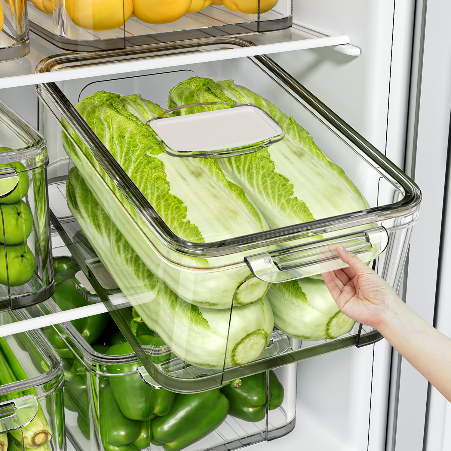 耐奔冰箱收纳盒保鲜盒食品级食品收纳整理神器冷冻储物盒盒子抽屉