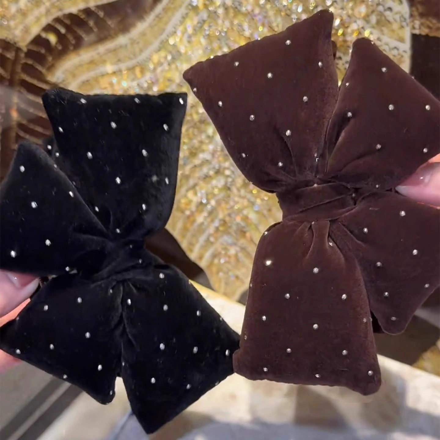 繁星点点满天星高级感抓夹立体蝴蝶结温柔氛围感后脑勺盘发鲨鱼夹