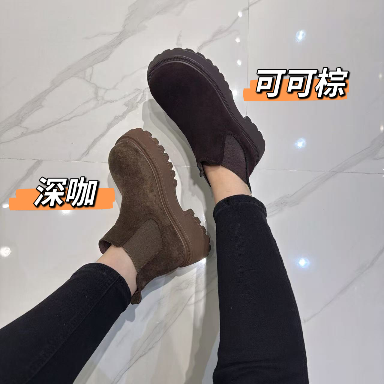 「姚姚严选」2025秋冬新款欧美时尚真皮百烟管靴25020