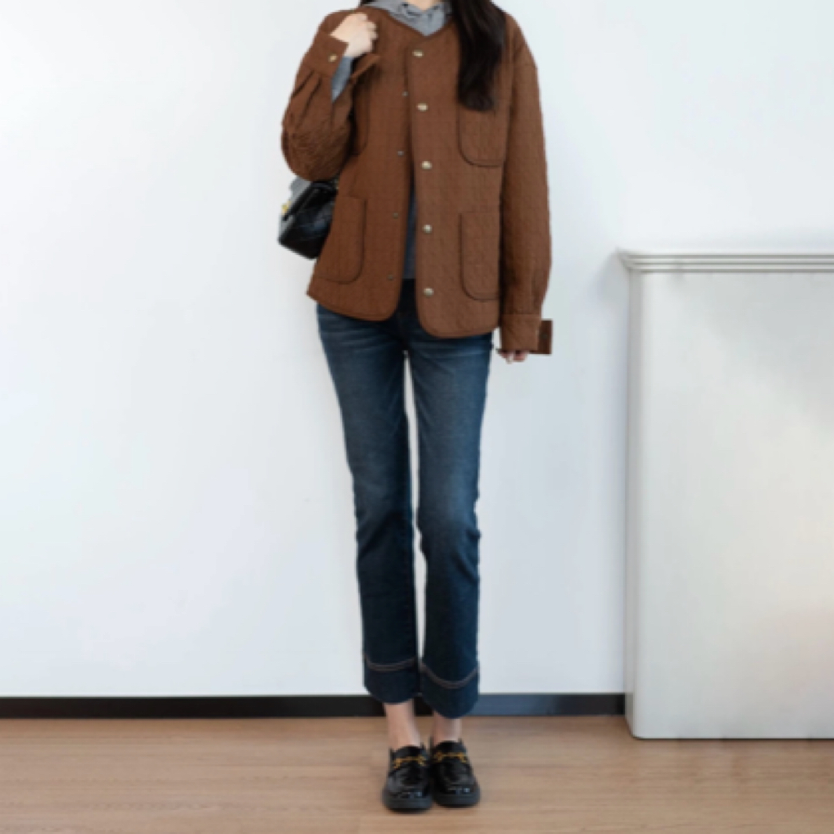 GIRDEAR/哥弟新款时尚百搭直筒九分高腰显瘦爆款牛仔裤1100499