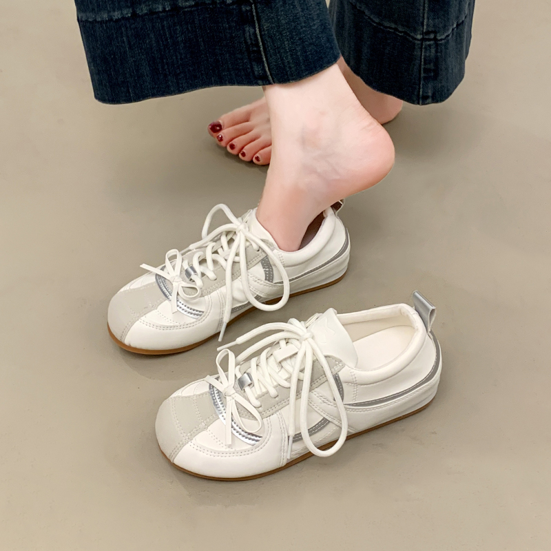 芭蕾德训鞋春秋2025新款内增高女鞋子休闲运动板鞋百搭阿甘小白鞋