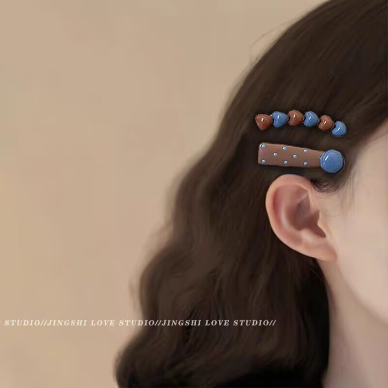 2025新款侧边发夹女爱心高级感精致一字夹发卡碎发刘海夹前额头饰